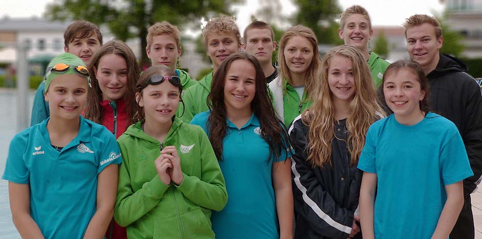 Die Teilnehmer der SGO am Internationalen Langstreckenschwimmen in Rosenheim